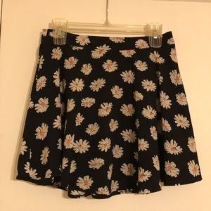 High Waisted Floral Skater Skirt